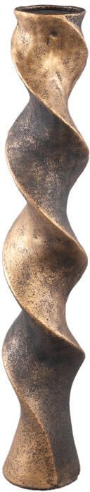 PTMD Bryah Black And Gold Cement Candleholder Twist L