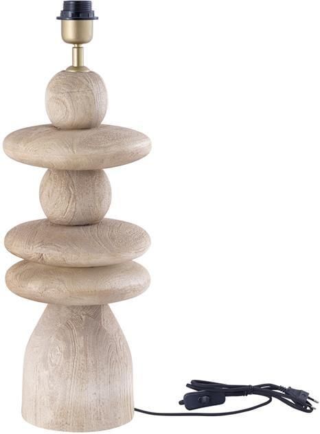 PTMD Callain Natural mango wood table lamp base round