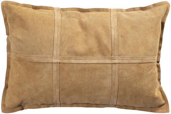 PTMD Cobie Camel Suede Leather Cushion Rectangle