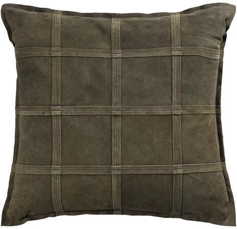 PTMD Cobie Green Suede Leather Cushion Square L