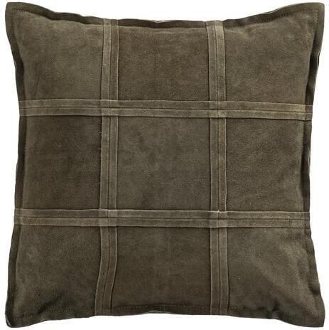 PTMD Cobie Green Suede Leather Cushion Square S