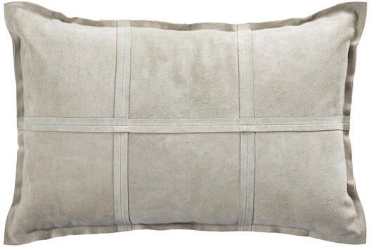 PTMD Cobie Taupe Suede Leather Cushion Rectangle