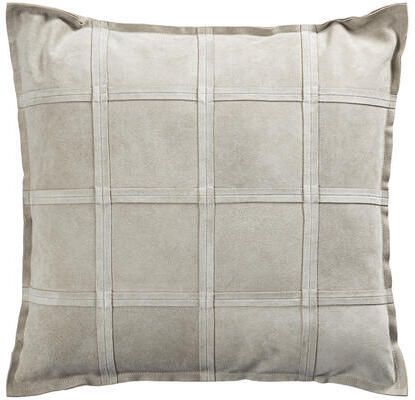 PTMD Cobie Taupe Suede Leather Cushion Square L