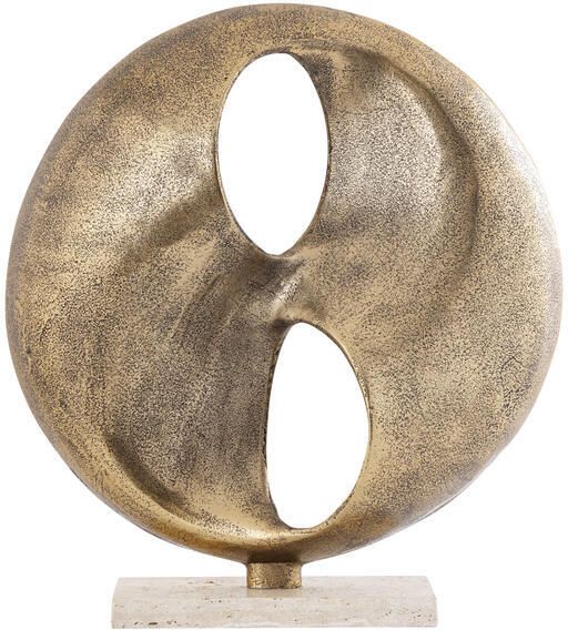 PTMD Deuie Brass Casted Alu Statue Travertine Base