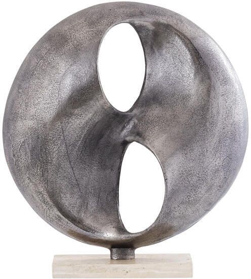 PTMD Deuie Nickel Casted Alu Statue Travertine Base