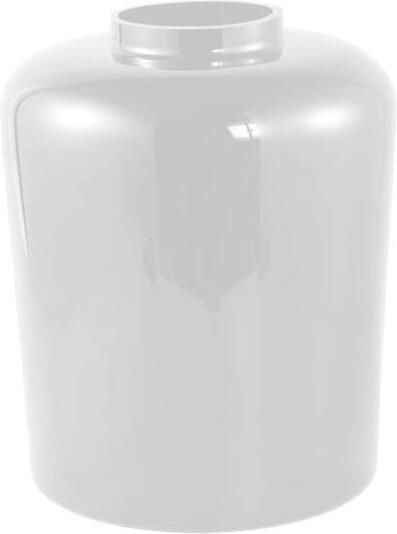 PTMD Devine White Glass Vase Solid Black Simple Round L