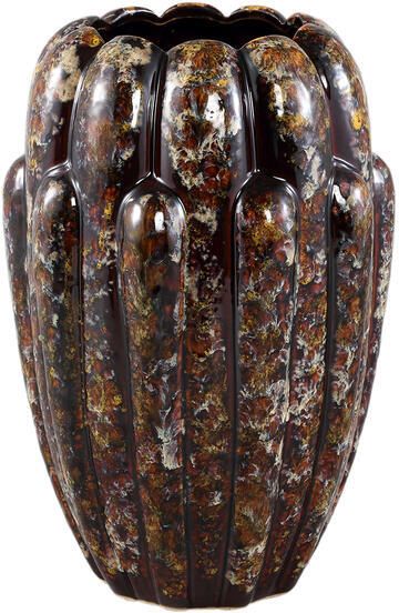 PTMD Divinder Bronze Ceramic Ribbed Pot High L