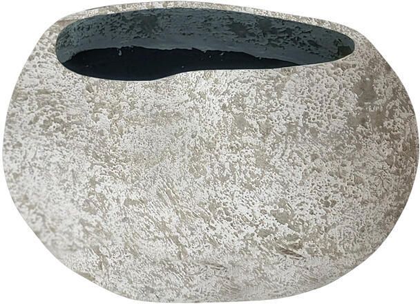 PTMD Hiranya White Round Organic Shaped GRC Pot L