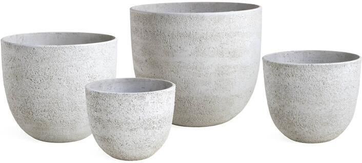 PTMD Jay-Lo White GRC Pot Bombey Set Of 4