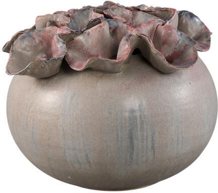 PTMD Jullia Lilac Ceramic Vase Flower Shaped Holes L