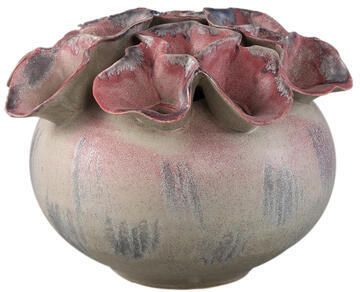 PTMD Jullia Lilac Ceramic Vase Flower Shaped Holes S