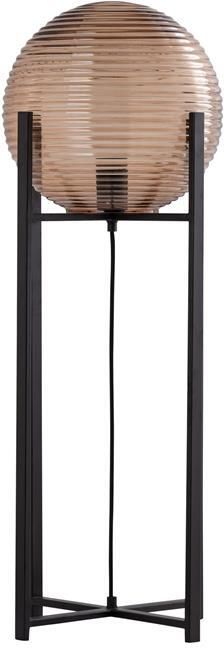 PTMD Korrin Brown embossed rib glass floor lamp ball
