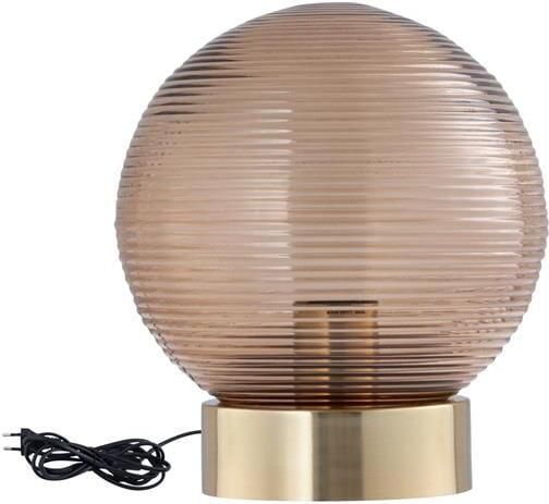 PTMD Korrin Brown embossed rib glass table lamp ball S
