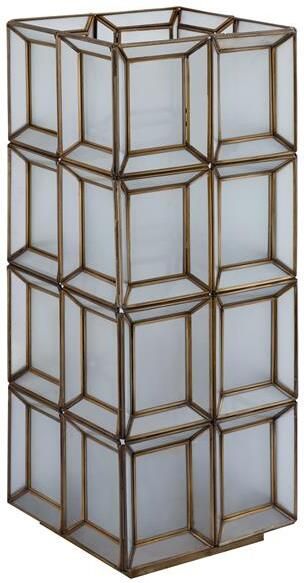 PTMD Layra White milk glass table lamp antique high