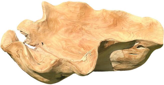 PTMD Loza Natural Teakwood Organic Shaped Bowl