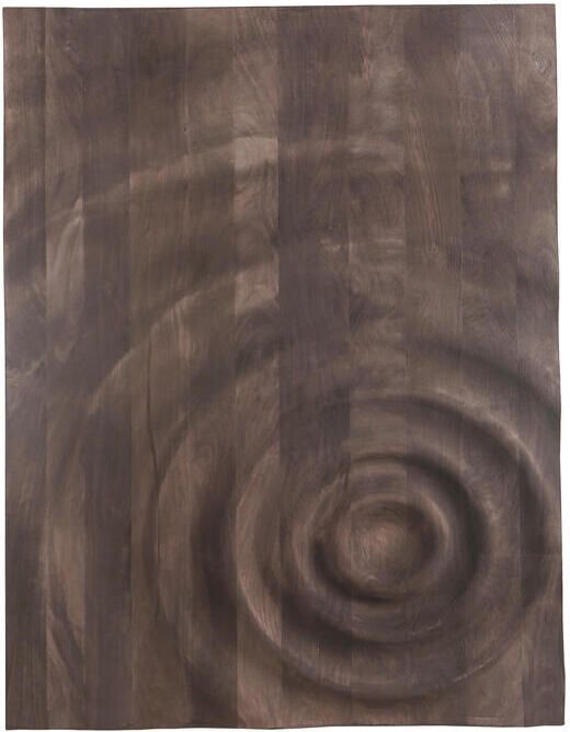 PTMD Mattin Brown Mango Wood Circle Wall Panel Rect