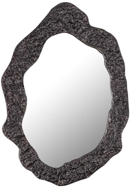 PTMD Morina Black alu glass mirror oval shaped