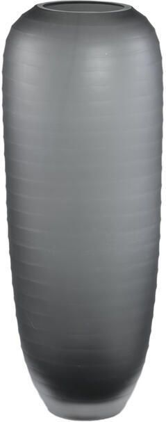PTMD Nadah Grey Round Ribbed Glass Vase High L