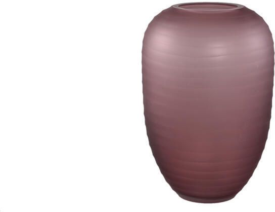 PTMD Nadah Pink Round Ribbed Glass Vase High S