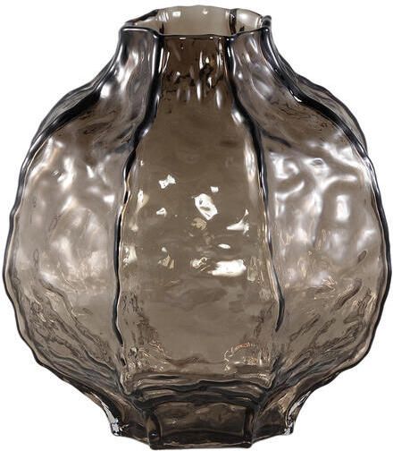 PTMD Narin Brown Round Shaped Glass Vase L