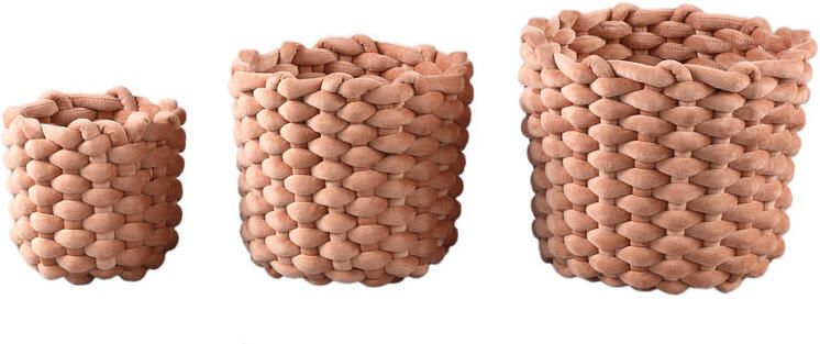 PTMD Olliver Brown Velvet Rope Basket No Handles SV3