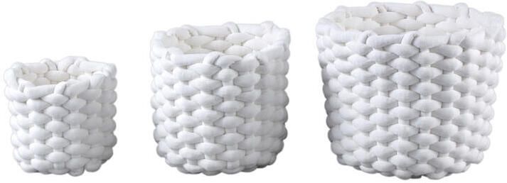 PTMD Olliver White Velvet Rope Basket No Handles SV3