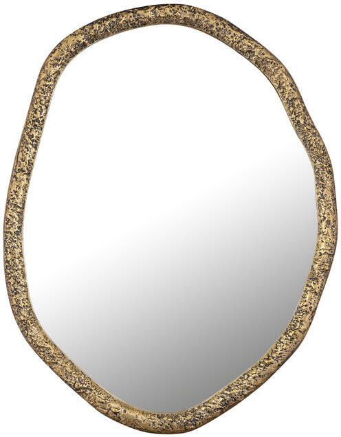 PTMD Paislie Brass Organic Shaped Mirror Round