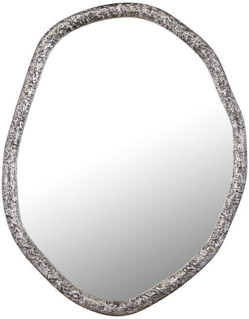 PTMD Paislie Nickel Organic Shaped Mirror Round