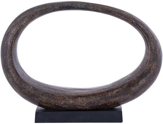 PTMD Rhubie Brown Oval Alu Casted Statue On Base Wide