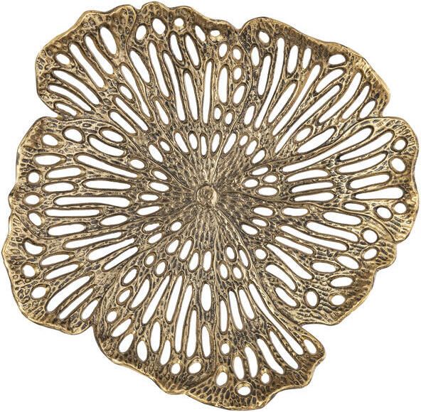 PTMD Ryhann Brass Casted Alu Flower Wall Deco Bowl L