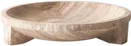 PTMD Schaal Adwin 38x38x6 cm Travertin Creme