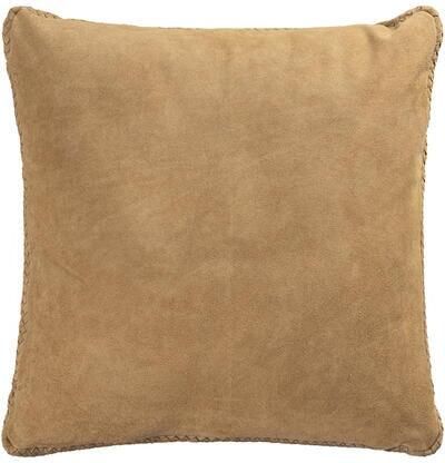 PTMD Suky Camel Suede Leather Cushion Square L