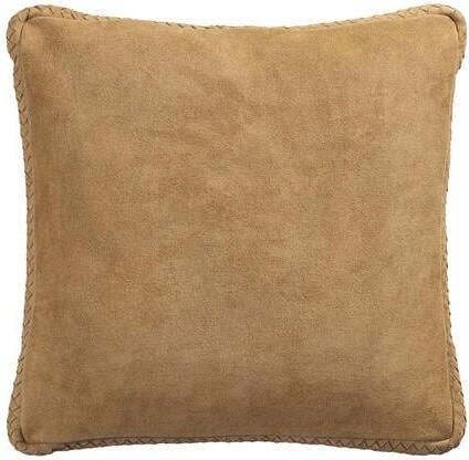PTMD Suky Camel Suede Leather Cushion Square S