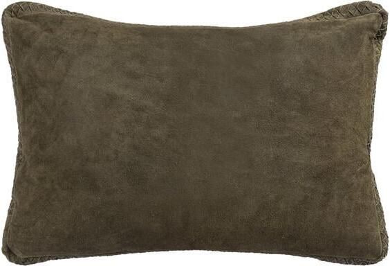 PTMD Suky Green Suede Leather Cushion Rectangle S