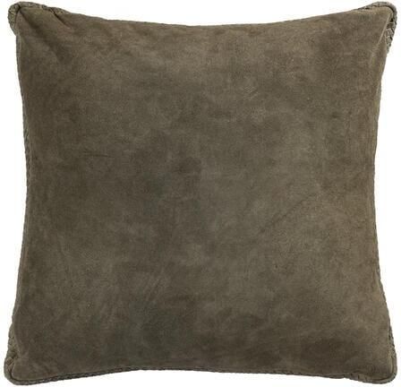PTMD Suky Green Suede Leather Cushion Square L