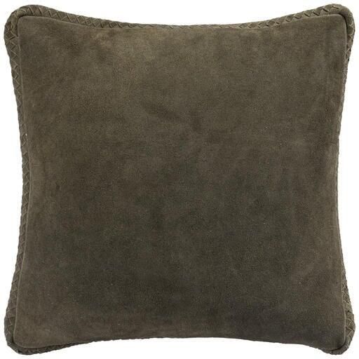 PTMD Suky Green Suede Leather Cushion Square S