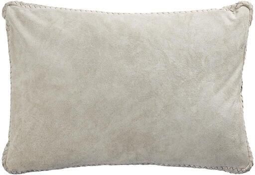 PTMD Suky Taupe Suede Leather Cushion Rectangle