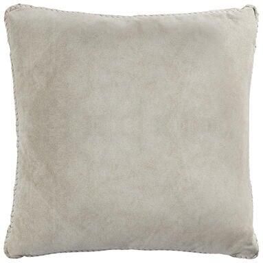 PTMD Suky Taupe Suede Leather Cushion Square L