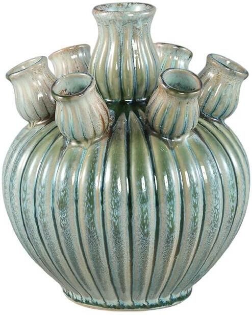 PTMD Vaas Nolou 22x22x20 cm Keramiek Turquoise