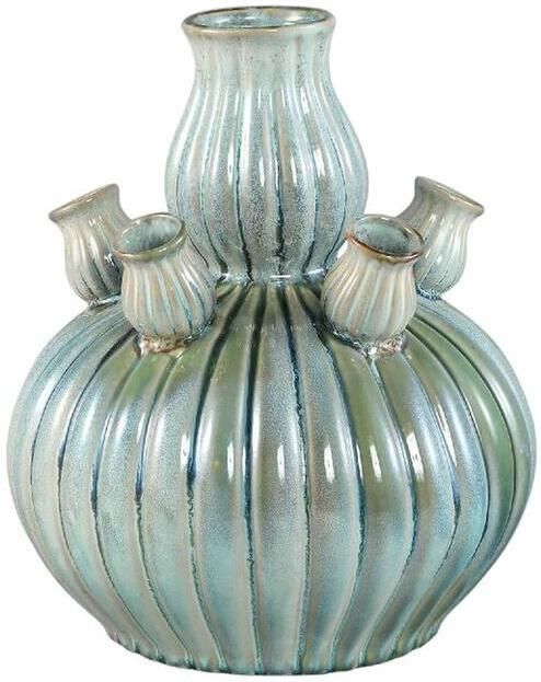 PTMD Vaas Nolou 32x32x35 cm Keramiek Turquoise