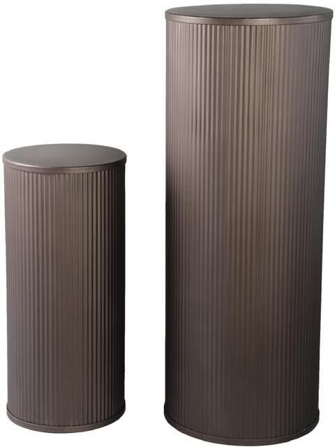 PTMD Zuil Midda 38x38x100 cm Staal Grijs Set van 2