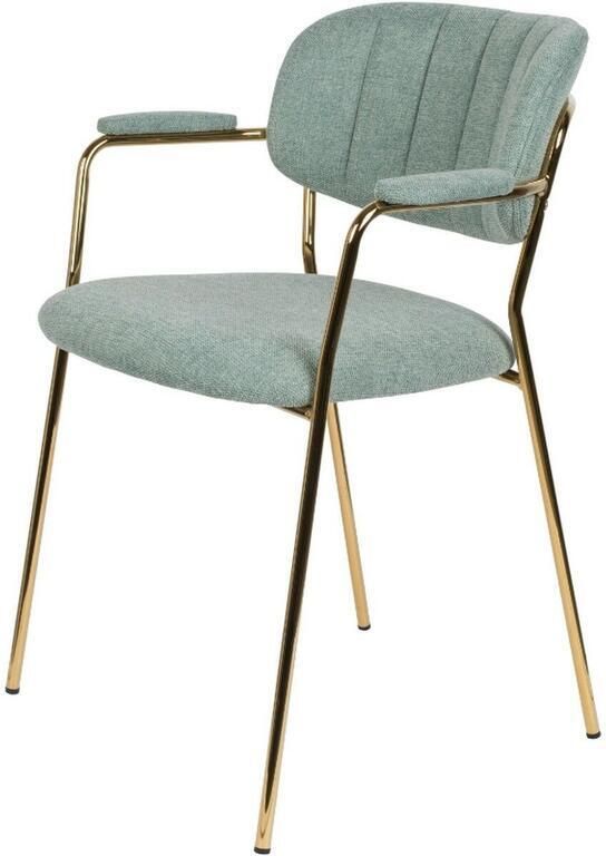 Puur Viken armstoel stof lichtgroen goud onderstel - Foto 3