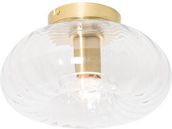 QAZQA Art Deco plafondlamp goud met glas Ayesha