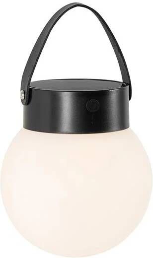 QAZQA Buiten hanglamp zwart incl. LED 3-staps dimbaar solar