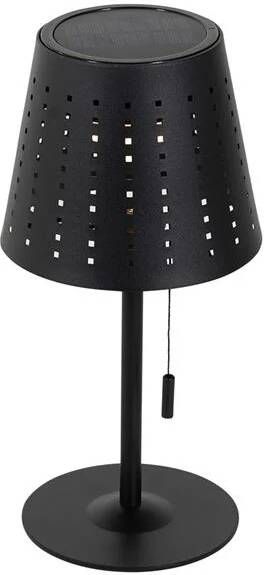 QAZQA Buiten tafellamp zwart incl. LED 3-staps dimbaar oplaadbaar en