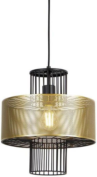 QAZQA Design hanglamp goud met zwart 30 cm Tess
