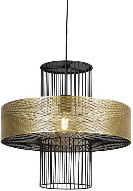 QAZQA Design hanglamp goud met zwart 50 cm Tess - Foto 1