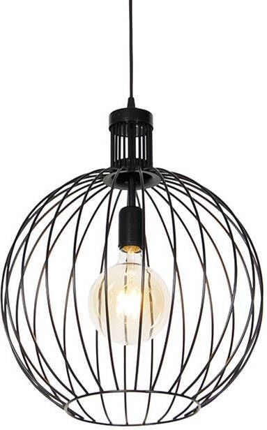 QAZQA Design hanglamp zwart 40 cm Wire Dos - Foto 1