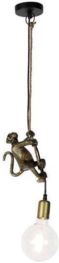QAZQA Vintage hanglamp goud Animal Monkey