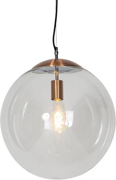 QAZQA Scandinavische hanglamp koper met helder glas Ball 40